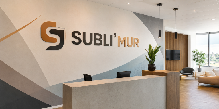 Logo mural imprimé pour entreprise à Thionville par Subli’Mur