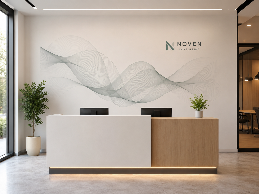 Aménagement intérieur de bureau à Thionville avec décoration murale professionnelle
